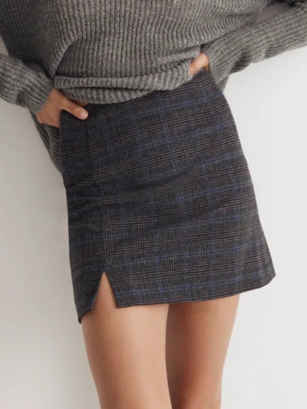 Madewell Wool-Blend Mini Skirt Kyle Mini Glen Plaid Preppy Chic Preppy Sz 6 NWOT